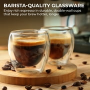 Small Glass Espresso Cups 3oz, Kaffe, Set of 2