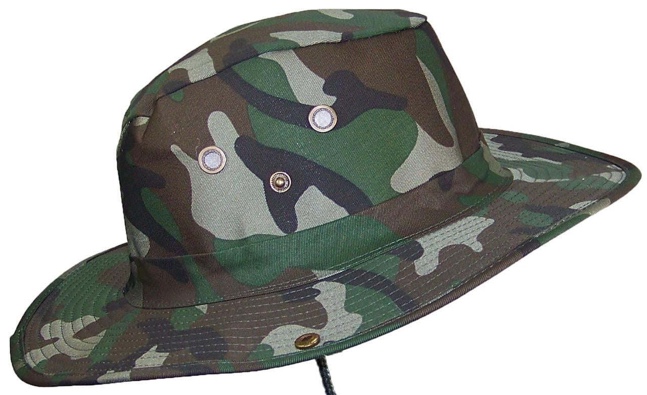 camo wide brim hat