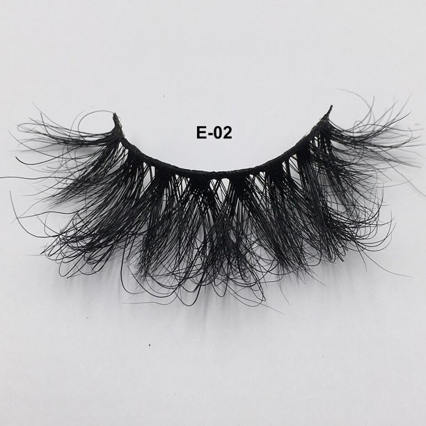 1 par de pestañas de visón de 25 mm de sirena roja, pestañas esponjosas, pestañas postizas largas desordenadas dramáticas, maquillaje al por mayor, pestañas de visón 3d de 25mm Tan Jianjun unisex