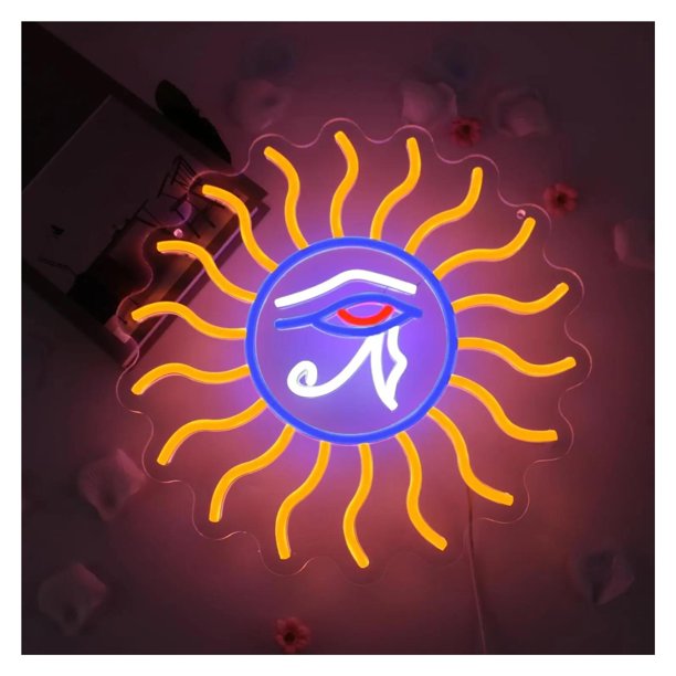 Letrero De Neón De Mal De Ojo Con Luz LED Regulable Alimentada Por USB Para Dormitorio Fiesta, Club, Sala De Juegos, Decoración Del Hogar 35cmx35cm
