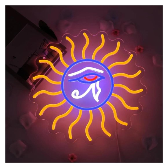 Letrero De Neón De Mal De Ojo Con Luz LED Regulable Alimentada Por USB Para Dormitorio Fiesta, Club, Sala De Juegos, Decoración Del Hogar 35cmx35cm