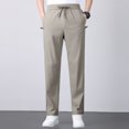 thumbnail image 4 of Zszcpp Summer Pants For Mens 2025 Drawstring Quick Drying Basic Style Elastic Waist Ice Silk Sports Lounge Trousers Casual Trouser, 4 of 7