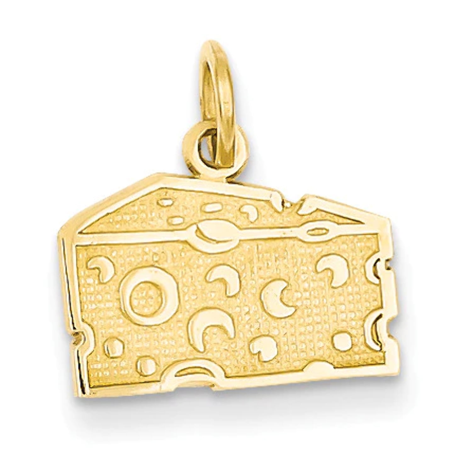 Silver or Gold 3D Cheese Wedge Charm