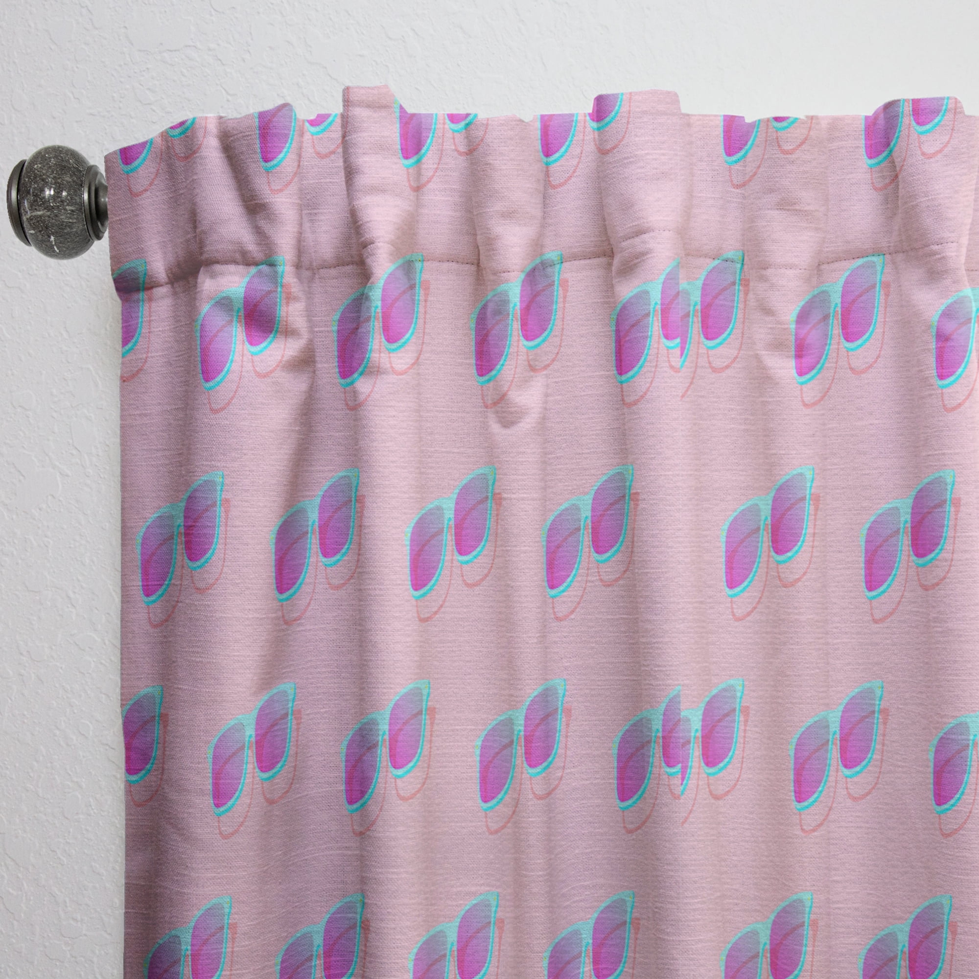 Designart 'Pink Fashion Abstract Retro Pattern I' Mid-Century Modern Curtain Panel