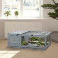 thumbnail image 2 of CoSoTower Wooden Tortoise House Indoor Turtle Habitat Enclosure Outdoor Reptile Cage for Lizards, Geckos, Gray, 2 of 5