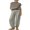 Gray, variant on Women's Two Piece Outfits Sweater Sets Knit Pullover Tops and High Waisted Pants Tracksuit Lounge Sets
