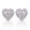 #1 Silver, variant on 1Pair Round Stud Earrings Halo Cubic Zirconia Hollow Frame Pierced Lightweight Ear Jewelry Gift