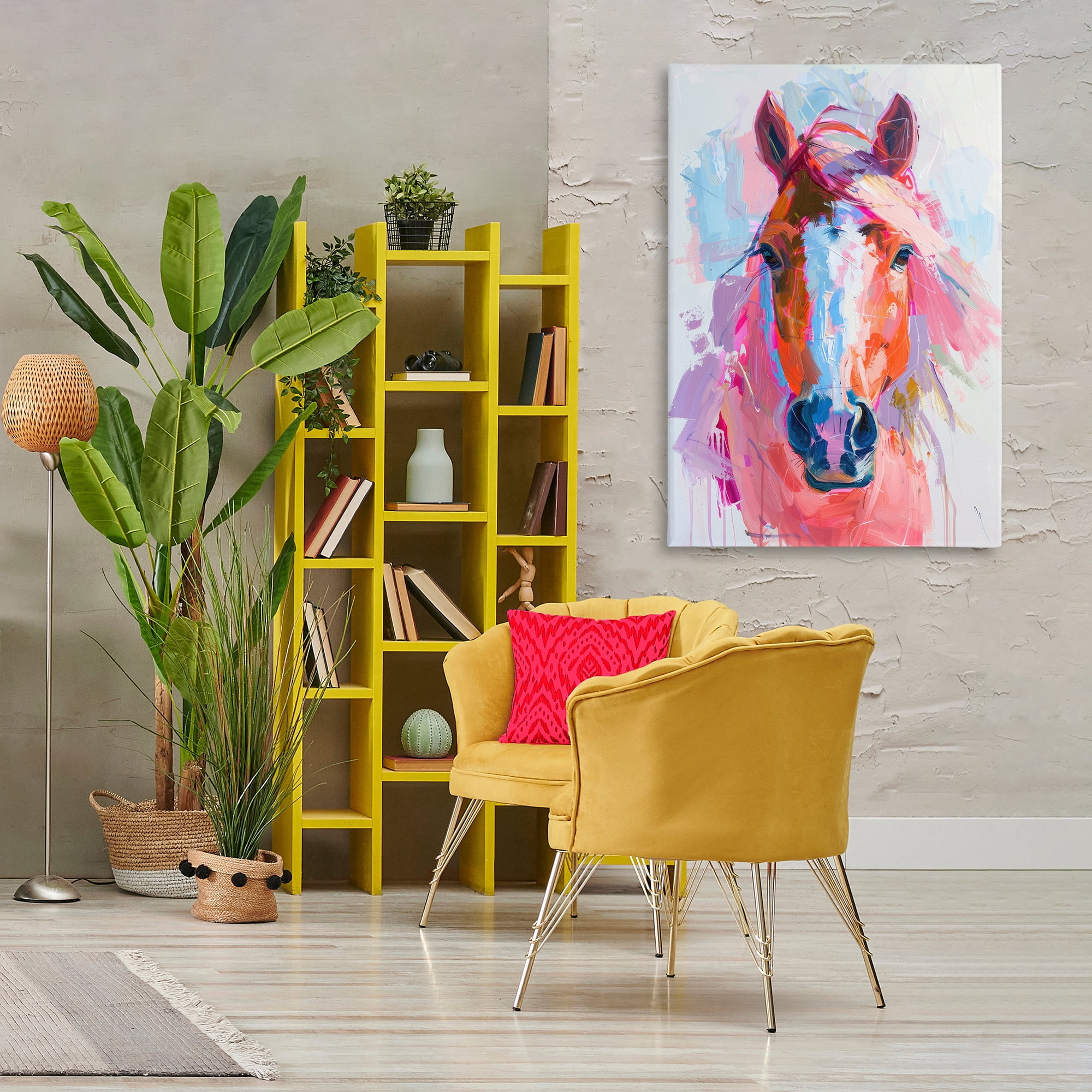 Stupell Industries Sunset Horse Visage Animals Painting Wrapped Canvas Art Print Wall Art, 30 x 45