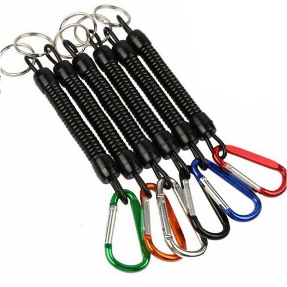 SagaSave Spring Coil Key Chain Keychain Stainless Steel Wire Rope Key Holder 7 Colors