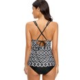thumbnail image 4 of Alove Women Print Tankini Swimsuit Two Piece V neck Swimwear Set, 4 of 4