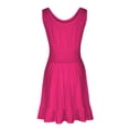 thumbnail image 4 of Lovskoo Summer Dresses for Women 2024 Casual Round Neck Sundresses Pleated Knee Length Sleeveless Tank Dress Hot Pink L, 4 of 6