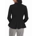 thumbnail image 3 of Blazer Peplum de Mujer Chic Inspire con Cuello Alto, Manga Larga y Un Solo Botón, Talla M, Color Negro, 3 of 7