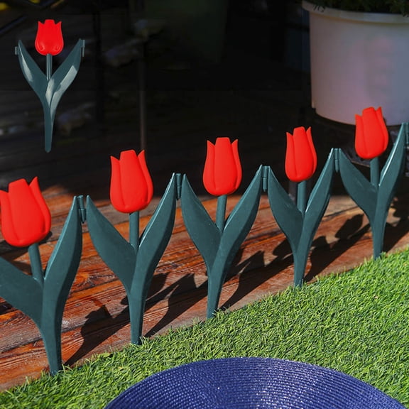 YHAICO Yard Fence Outdoor Plastic Garden Fence Mini Fence Fence Plastic Garden Fence Picket Fence Edgings Tulips Plant Outdoor Decoration for Lawns Flowerbeds Plant Borders Yard