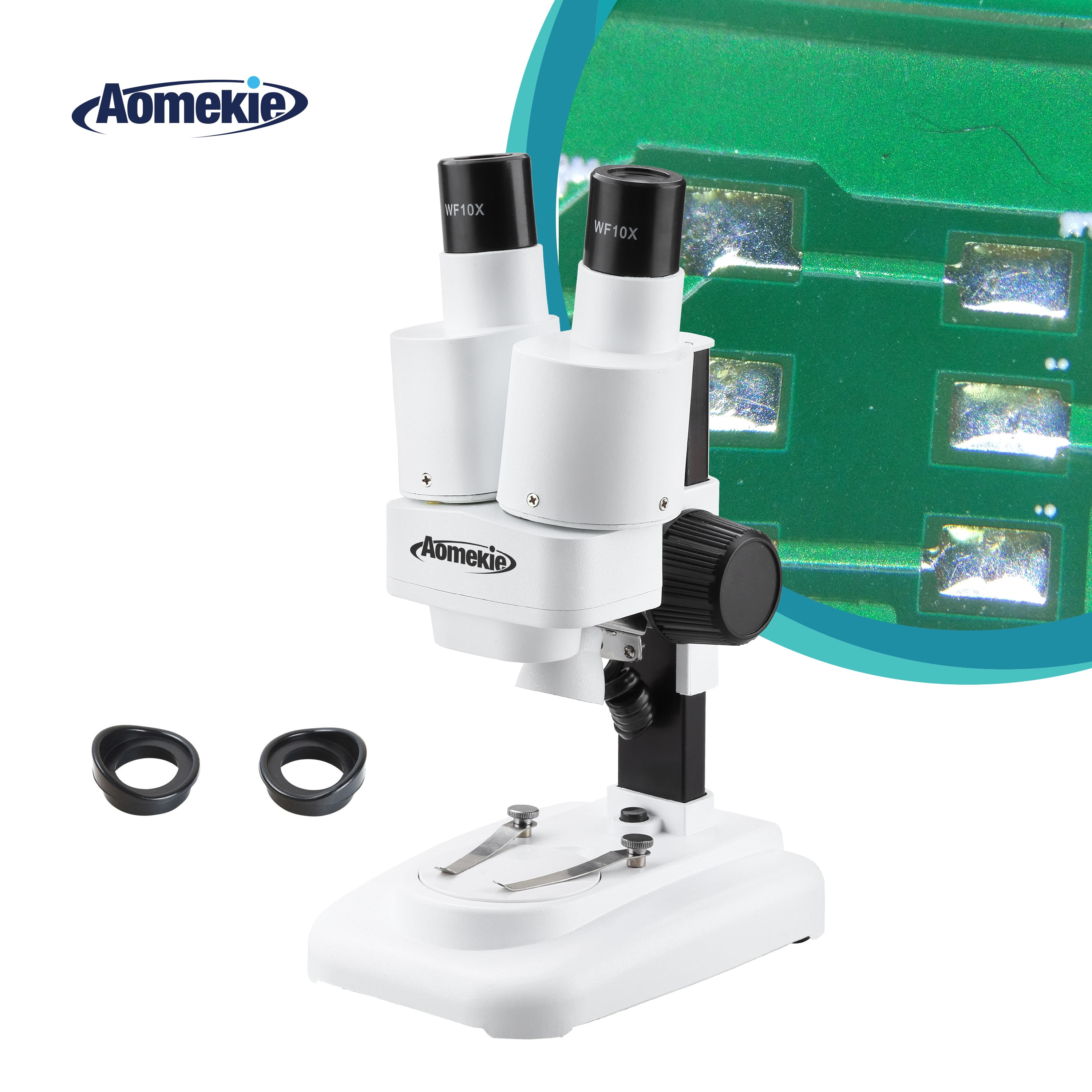 0.7X-4.5X Zoom Objective AmScope SM-1BNZ Professional Binocular Stereo Zoom Microscope Ambient Lighting Pillar Stand WH10x Eyepieces Includes 0.5x and 2.0x Barlow Lenses 3.5X-90X Magnification 
