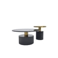 thumbnail image 3 of Nesting Coffee Table with Black Marble Top with Black Base and Black Glass, 3 of 6