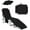 Black, variant on PetFurnishn Tanning Chair, Beach Lounge Chair with Canopy Sunshade, Carry Handle & Pocket, 5 Level Adjustable Layout Chaise Lounge for Outside, Folding Sunbath Chair for Outdoor, Poolside (1, Sand)