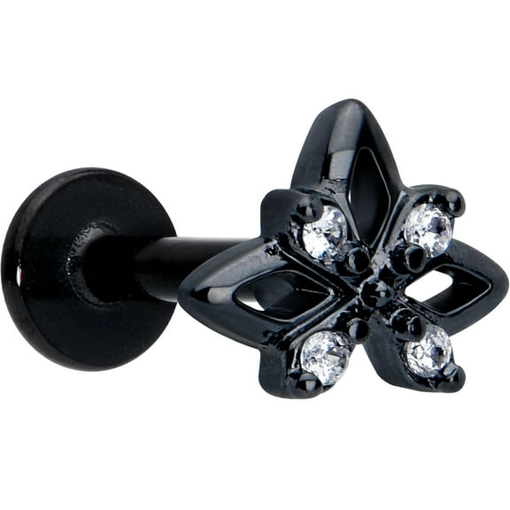 Body Candy Flat Back Cartilage Earring - 16 Gauge 1/4 316L Surgical Steel Gothic Star Stud Earring for Cartilage, Conch, Helix, Labret, Tragus, Monroe