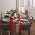 thumbnail image 4 of GFDYREE Burlap Linen Christmas Rustic Table Runners 120 Inches Long, Retro Barn Wood Brown Red Table Runner Farmhouse Style for Coffee Table, Holiday Parties, Wedding, Events Dinner, Home De, 4 of 7