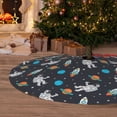 thumbnail image 6 of Lsque Space Print Christmas Tree Skirt, Tree Skirt with Ties or Velcro, Perfect for Holiday Decorations, Halloween, and New Year-36", 6 of 7