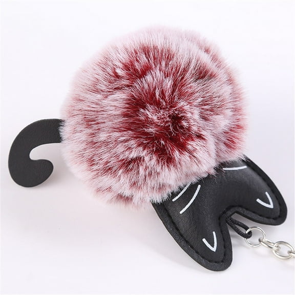 Cute Cat Keychain Pendant – 8CM Women Key Ring Holder with Pompoms – Stylish Durable Accessories for and Keys – for Cat Lovers