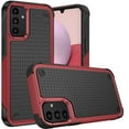 thumbnail image 2 of For Samsung Galaxy A14 5G Heavy Duty Hybrid Armor Rubber TPU Hard Drop Proof Dot Rugged Tough Durable Cover ,Xpm Phone Case [ Black Red ], 2 of 6