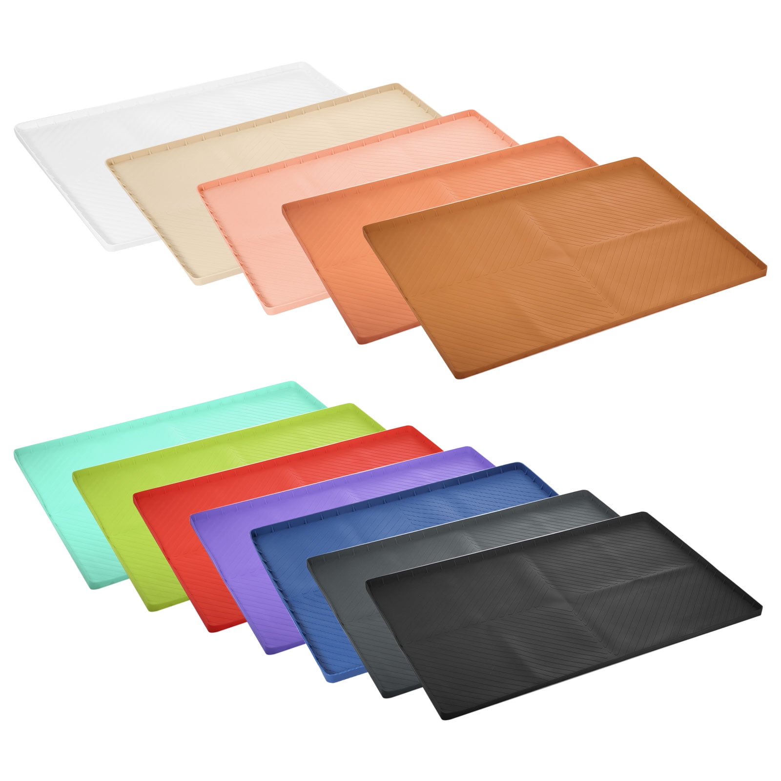 Uxcell Waterproof Under Sink Mat for Kitchen, 28" x 22" Silicone Under Sink Liner Drip Tray Organizer Mats for Kitchen Bathroom Cabinet, Pet Feeding Mats, Brown