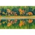 thumbnail image 2 of Jaynes Gallery 18x13 Black Ornate Wood Framed with Double Matting Museum Art Print Titled - Canada-Ontario-Kenora District Forest autumn colors reflect on Middle Lake, 2 of 4