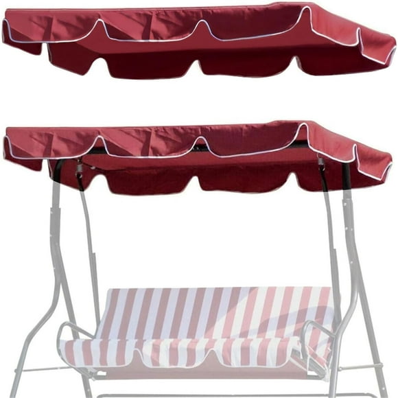 Replacement Canopy for Outdoor Swing, 72"X44" 3 Seat Porch Swing Seat Canopy Cover, Heavy Duty Rip Proof Garden Hammock Top Cover,Garden Furniture Cover Outdoors, Wine Red