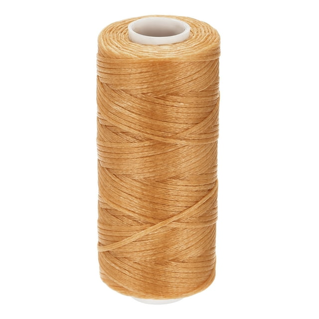 Unique Bargains Fil à Coudre en Cuir Ciré en Polyester Brun Néon, 55 Yards