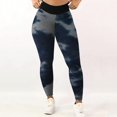 thumbnail image 3 of YUEHUA Women's Tie-Dye Honeycomb Yoga Leggings, Tummy Control Butt Lifting Pants, Stretchy Compression Workout Tights for Casual, 3 of 7