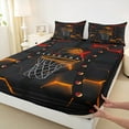 thumbnail image 3 of jejeloiu Basketball Sport Lovers Full Size Sheets,Boys Ball Game Bed Sheets,Neon Honeycomb Hexagon Sheet Sets For Girls Boys,Ultra Soft Home Decor,4-Piece, 3 of 7