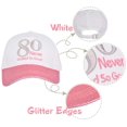 thumbnail image 4 of MEANT2TOBE 80th Birthday White/Pink Gifts for Women, Sash, Hat & Decorations, 4 of 9