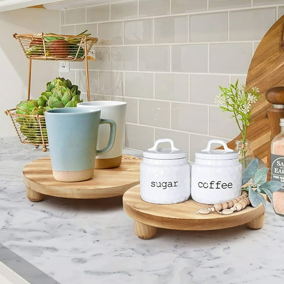 LEORX Garden Flowerpot Display Stand Pine Storage Square Home Decor 1Pcs 9.8*9.8*2in