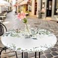 thumbnail image 6 of Sage Green Coastal Round Tablecloth for 36-44 Inch Tables, Fitted Table Cover with Elastic Edge, Spring Eucalyptus Leaves Waterproof Outdoor Table Cloth Protector for Patio Garden Dinner Picnic, 6 of 9