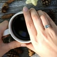 thumbnail image 5 of 2.32 ctw 3 Stone Anniversary Ring for Women | Princess Cut Blue Moissanite | Hyperallergenic Solid 14K White Gold, 5 of 5