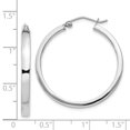 thumbnail image 2 of 925 Sterling Silver Concave 3x30mm Square Tube Hoop Earrings Round, 2 of 6
