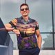 thumbnail image 4 of Balery Starry Night Purple Irises Camisa Polo de Hombre con Estampado, de Manga Corta y Tejido Medio, Camisa Tipo Golf Polo-X-Large, 4 of 6