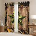 thumbnail image 2 of Homewish Retro Texas Stars Black Out Curtains,Rustic Western Farmhouse Curtains Pack of 2 (42x63 Each),Brown Green Bedroom Curtains For Bots Kids,Microfiber Bedroom Decor, 2 of 6
