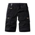 thumbnail image 1 of Abcnature Men's Athletic Shorts, Sports Gym Running Short Pants, Fashion Men's Pocket Zipper Buttons Solid Leisure Time Tooling Shorts, Cargo Casual Hiking Shorts Black L, 1 of 3