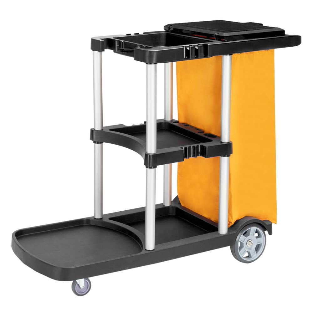 Commercial Traditional Cleaning Janitorial 3Shelf Cart, 500 Lbs