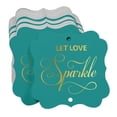 thumbnail image 3 of Inkdotpot Pack Of 50 Real Gold Foil Bracket Shape Paper Tags Let Love Sparkle Wedding Favor Hang Tags, 3 of 6