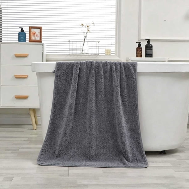 Toalla de baño gruesa 70x140 cm, franela suave y absorbente, toalla grande de ducha para familia, bebés y niños pequeños en beige, gris, caqui, verde.