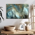 thumbnail image 3 of Elephant Stock Abstract Pearlescent Layers Wall Art - Horizontal Canvas Wall Art - Hallway Wall Decor - Abstract Canvas - Blue And Gold Decor - 24" x 16", 3 of 8