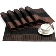 thumbnail image 1 of 6 pcs Non-Slip PVC Placemats (45x30cm) Placemats (Black-Brown), 1 of 5