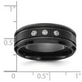 thumbnail image 5 of Auriga Fine Jewelry Stainless Steel Brushed and Polished Black IP-plated with CZ 8mm Men's Band Size 9, 5 of 7