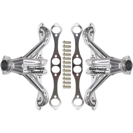 Southwest Speed Chrome Tight-Fit Block Hugger Headers Chevy Zz-4 Crate Engines 92-Up Lt-4 Style D-Port Heads 1 5/8 Street Rod Hot Rod Rat Rod Model A