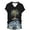 Black, variant on Womens Fall Christmas Tops Casual Fashion Tree Printed V Neck Short Sleeve Pullover Xmas Fistival Tops