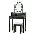 thumbnail image 4 of Topbuy Make-Up Vanity Table Dresser Set w/LED Light, Black, 4 of 9