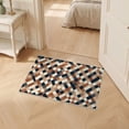 thumbnail image 2 of ODIKA 2'x3' Ultra-Soft Accent Mat, Navy Interlocking Long Shapes Abstract Symmetrical Accessories None Washable, Bare feet friendly, Easy Care Indoor rug for Bedside, Footrest, 2 of 7