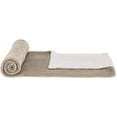 thumbnail image 3 of Soft Micromink Sherpa Throw Blanket - King, Taupe, 3 of 7